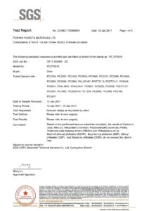this is a photo of PC2805 SGS Certificate 0001